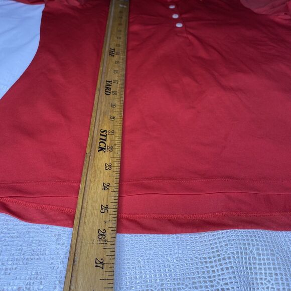 Greg Norman Golf Polo Shirt Short Sleeve Play Dry Shark Logo Womens Size M Red - Picture 5 of 9